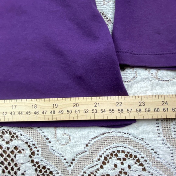 Croft & Barrow Women's T-Shirt L Angel Wings Rhinestones Purple Long Sleeve Pima - Picture 10 of 12